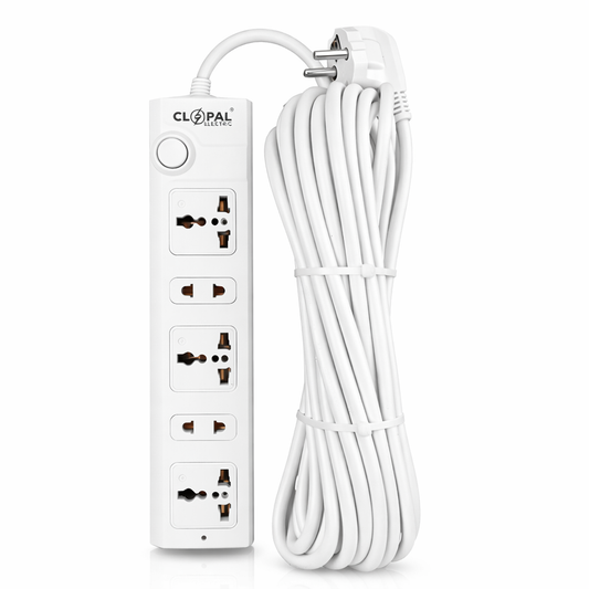 Clopal Extension Lead with 5 Mtrs Heavy Duty Copper Cable, 5 Ways Power Sockets Extension Board with Wire