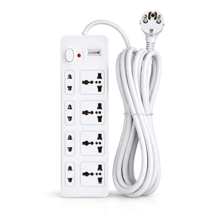 Clopal Extension Lead with 5 Mtrs Heavy Duty Copper Cable, 8 Ways Powe ...