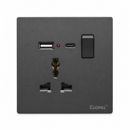 Clopal Space Series USB & Type C with Universal Socket Superior Quality